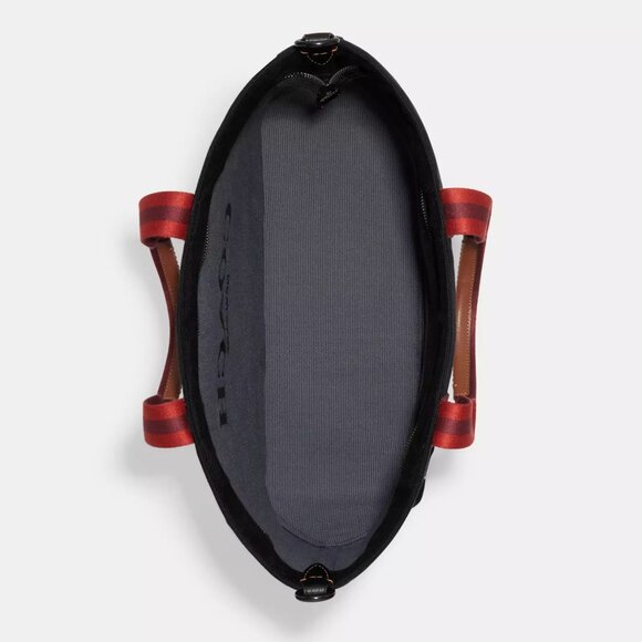 NWT Coach CJ486 Canvas Tote 38 Tote Bag in Black *SEALED* - Picture 5 of 10